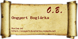 Ongyert Boglárka névjegykártya